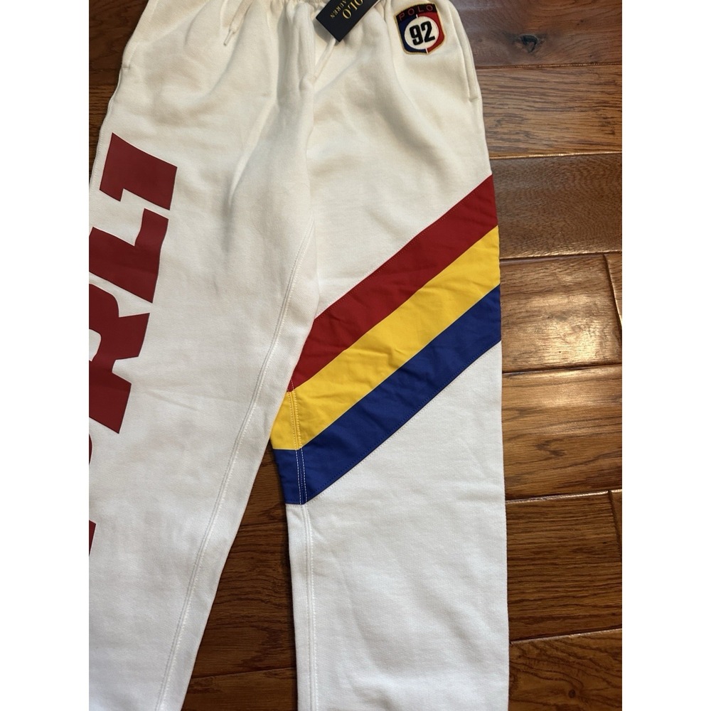 NWT Polo Ralph Lauren White 92 Racing 1 Joggers Size XS Unisex - Picture 7 of 12